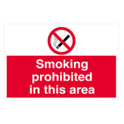 Smoking Prohibited In This Area Sign